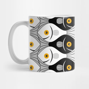 Escher fish style III black and white Mug